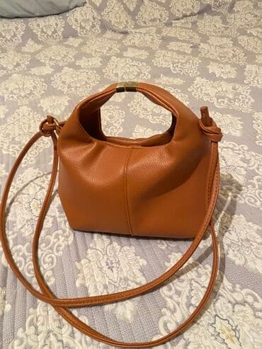 портфель для документов: Сумка женская, стиль хобо/бакет, карамельно‑коричневый цвет. - — 1