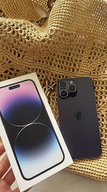 самсунг 24 с: IPhone 14 Pro Max, Б/у, 1 ТБ, Deep Purple, Защитное стекло, Чехол, Кабель, 85 % — 1