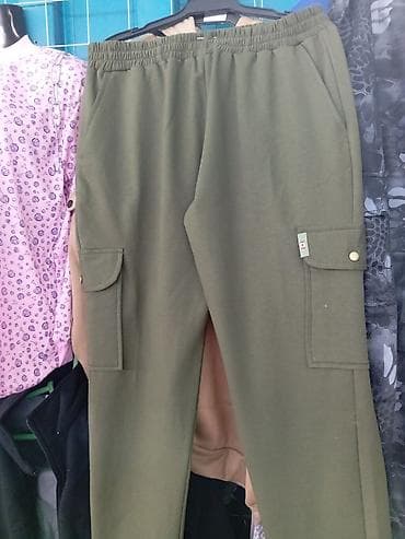 клетчатые штаны: Штаны мужские. новые двух нитка цвет хаки с корманоми глубокими — 1