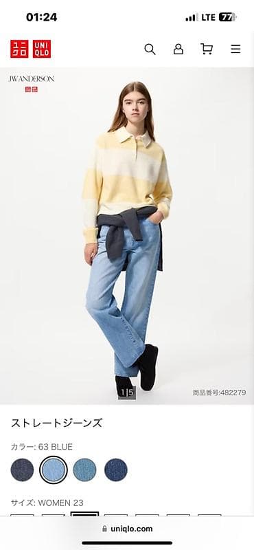 Джинсы: Женские прямые джинсы UNIQLO x JW Anderson - Фасон: классические — 1