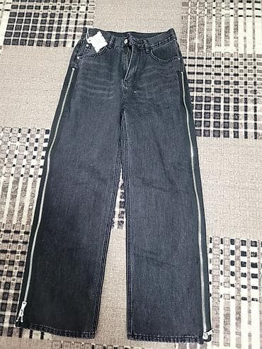 Джинсы: Джинсы, Прямые, H&M, Высокая талия, L — 1