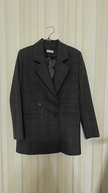 Женский двубортный жакет GULELIZA - Цвет: темно‑серый - Принт