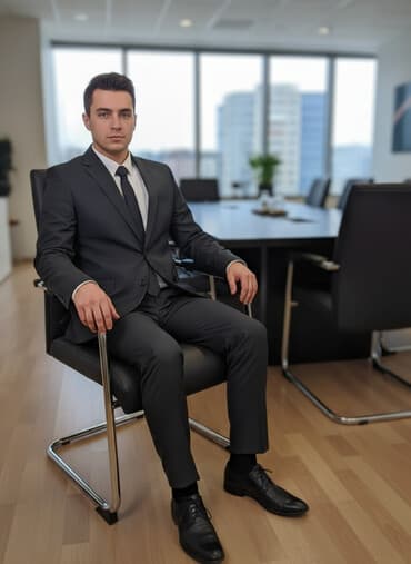 Офисное кресло-посетитель на полозьях - Материал обивки: черная