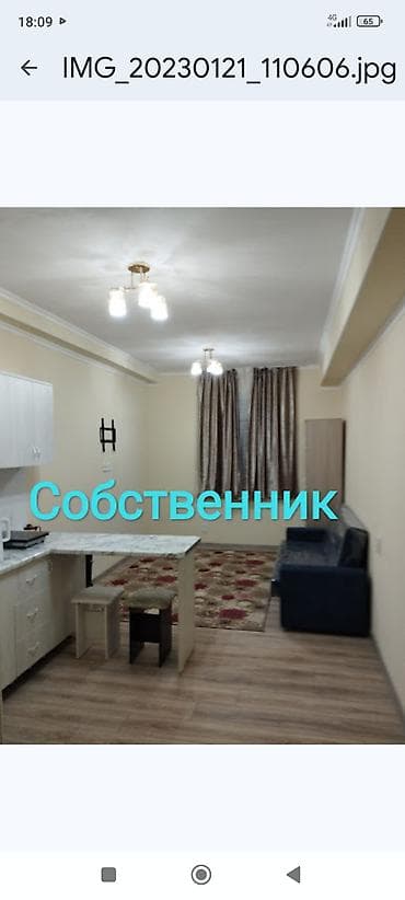 студия на долгий срок: 1 комната, Собственник, С мебелью полностью — 1
