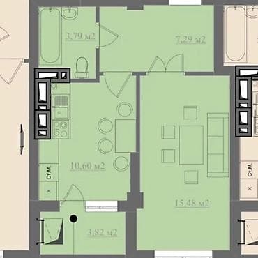 property: 1 комната, 41 м², Элитка, 9 этаж, Евроремонт — 8