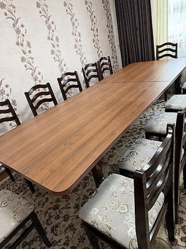 Эмерек: Конок бөлмөсү үчүн үстөл жана отургуч, Колдонулган, Өзү алып кетүү, түсү - Күрөң — 9
