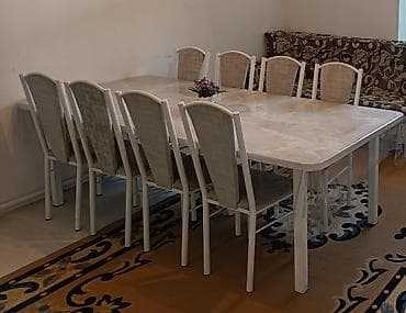 Кухонный стол и стул, Б/у, Самовывоз, цвет - Белый