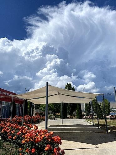 куплю куски ткани: Навес, Двускатный, Металл, Другой материал, Установка — 9