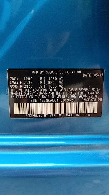 mazda 929: Subaru Impreza: 2017 г., 2 л, Автомат, Бензин, Седан — 5