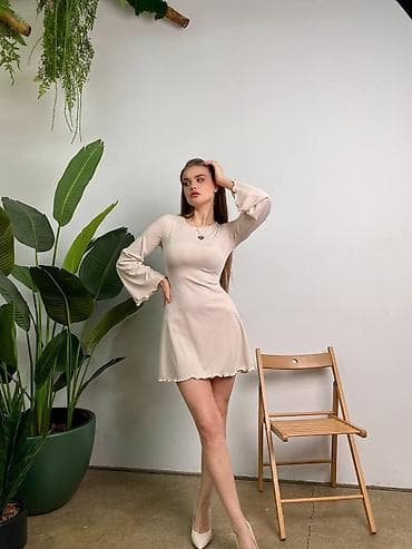 Повседневное платье, Made in KG, Лето, Короткая модель, Трикотаж, Лапша, XS, S, M