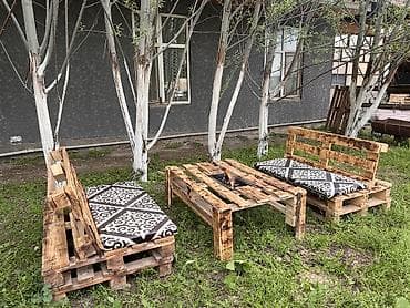 Барбекю: Комплект садовой мебели, Диван, Дерево — 2