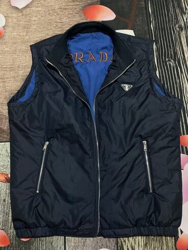 чемоданы бишкек дордой цены: Мужская куртка, 2XL, Prada, Б/у, цвет - Синий, Платная доставка, Самовывоз — 1