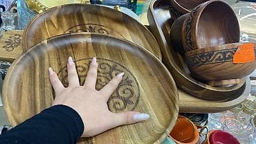 Бамбуковые и деревянные сервировочные блюда/тарелки - Материал — 10