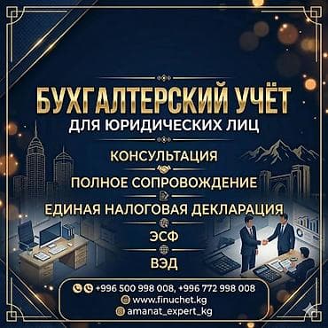 Кызматтар: Бухгалтердик кызматтар | Бухгалтердик эсепти жүргүзүү, Консультация, Юридикалык жактарды жоюу — 1