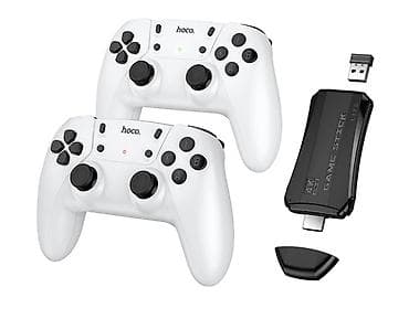 два телевизора: Игровая приставка-свисток Hoco Game Stick Lite с двумя беспроводными — 1