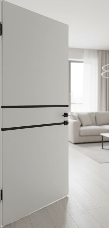 двери мешкомнатный: Межкомнатная глухая дверь, В лофт стиле, цвет - Белый, 200 * x 60 см, Новый — 1