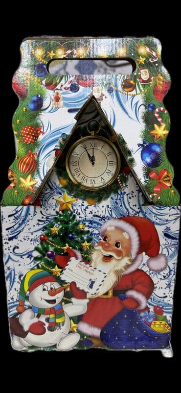 ОПТОМ ❗️❗️❗️ Подарочная новогодняя коробка “Часы” - Яркая коробка с