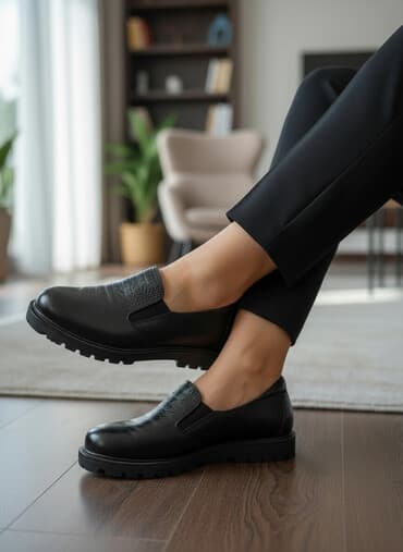 большие размеры женской обуви: Продаю женские кожаные осенние туфли на широкую ногу, размер 38. Б/у — 1