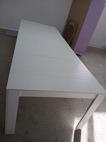 круглый раздвижной стол: Стол трансформер Для кухни, Раскладной стол, Длина, см: 300 см, цвет - Белый — 8