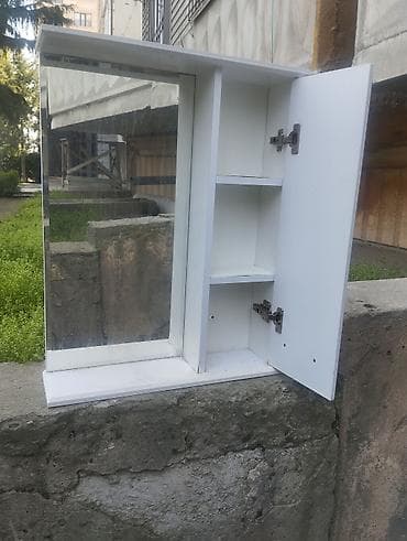 цена раковина с тумбой в ванную: Шкаф для ванной, С зеркалом, Другой материал — 1