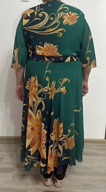 Личные вещи: Повседневное платье, Длинная модель, Шифон, 2XL, XL — 2