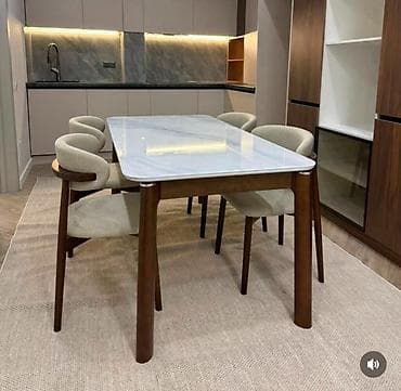office table: Обеденный комплект: стол и 4 стула в современном стиле - Стол с — 1
