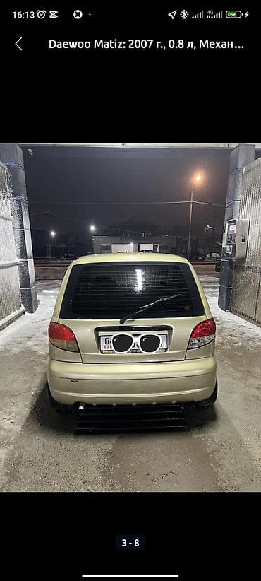 авто без мотора: Daewoo Matiz: 2007 г., 0.8 л, Механика, Бензин, Хэтчбэк — 2