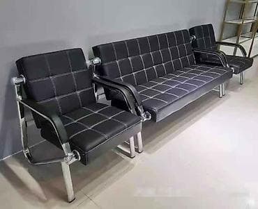 мебель в офис: Комплект офисной мебели, Диван, Металл, цвет - Черный — 1