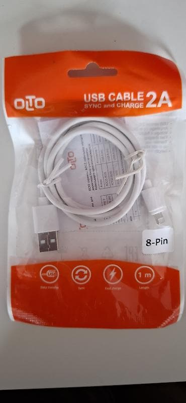 s 4: Кабель OTTO USB — 8‑pin (Lightning), 2A, 1 м - Для зарядки и — 1