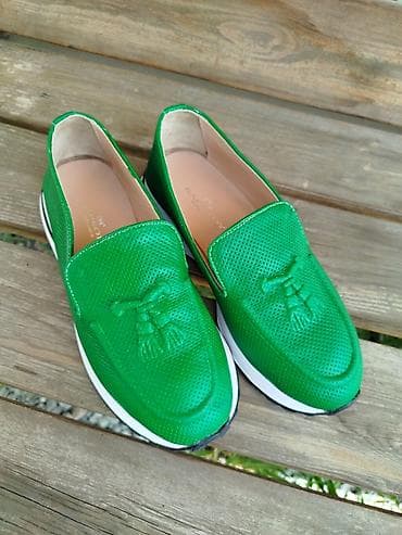 Личные вещи: Лоферы, 38, Б/у, цвет - Зеленый — 1