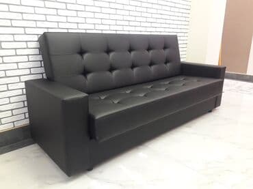 диван черный: Прямой диван, Новый, Трехместный — 2