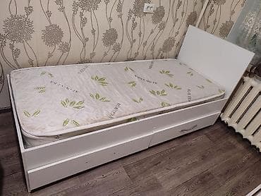 Односпальная кровать с выдвижными ящиками + матрас. - Размер — 2