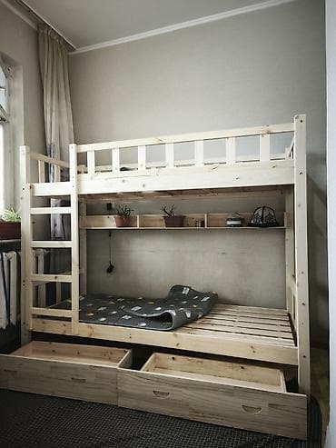 sofa bed: Двухъярусная кровать из массива сосны 🌲 Новая кровать для детей — 5