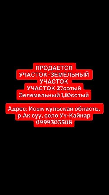 Земельные участки: 27 соток Для сельского хозяйства — 1