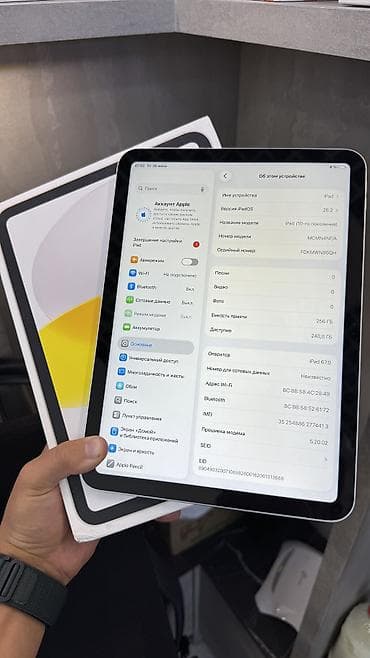 ipad 2024: Планшет, Apple, память 256 ГБ, 10" - 11", 5G, Б/у, Детский цвет - Серебристый — 3