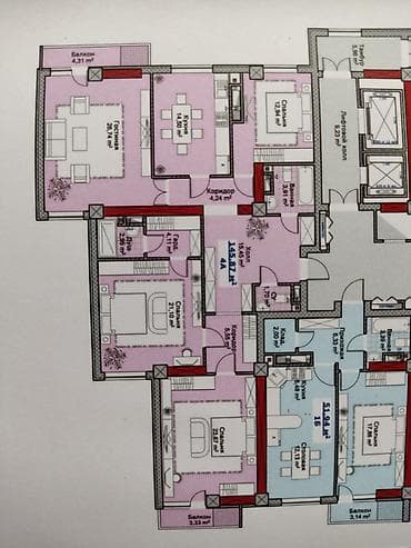 Продажа квартир: 4 комнаты, 146 м², Элитка, 10 этаж, Готовая ПСО (под самоотделку) — 1