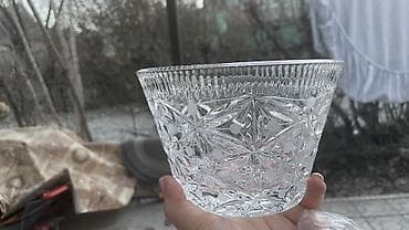 чугунная казан: Набор винтажного гранёного стекла/хрусталя Состав: - 3 салатницы/вазы — 4