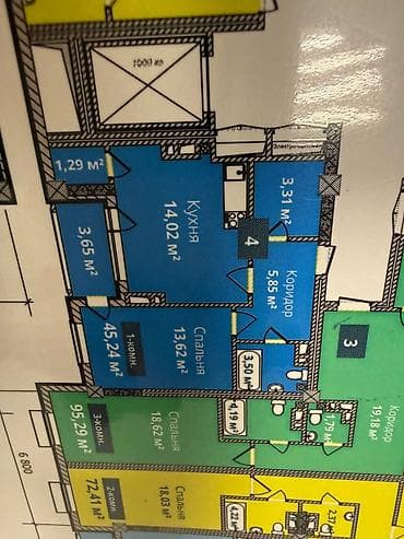 Продажа квартир: 1 комната, 43 м², Элитка, 3 этаж, Готовая ПСО (под самоотделку) — 1