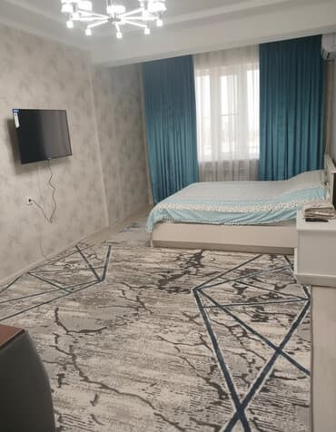 квартира гостиничного типа бишкек аренда: 1 комната, Душевая кабина, Постельное белье, Кондиционер — 2