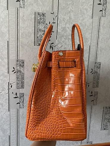 винтажное: Женская сумка-тоут в стиле классической Birkin, крупного формата. - — 3