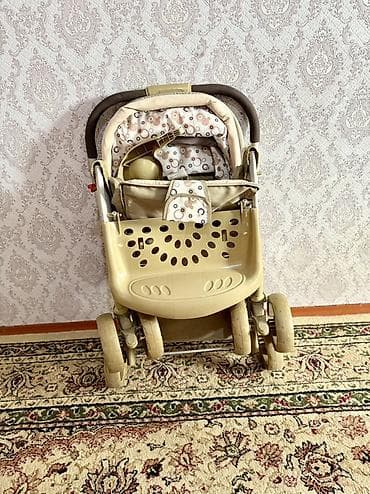 easy walker: Детская прогулочная коляска, бежево-оливковый цвет. Основные — 5