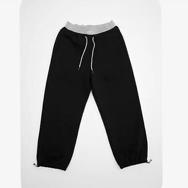 утяжки: Женские брюки-джоггеры свободного кроя - Цвет: черный - Посадка — 3