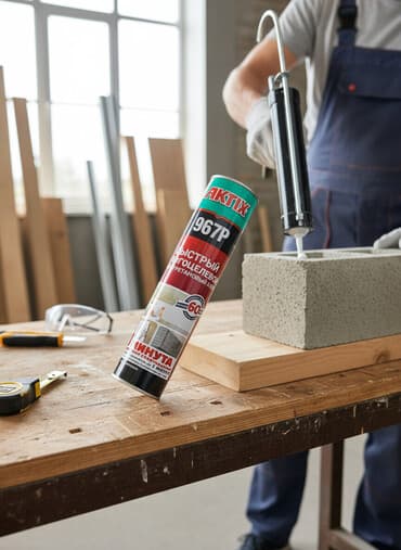 Многоцелевой быстросохнущий полиуретановый клей Aктик 967P. Подходит
