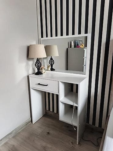 office table: Туалетный столик, Новый, С зеркалом, цвет - Белый, ЛДСП — 6