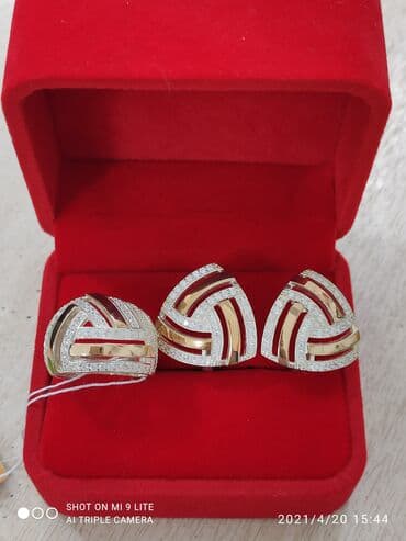 эксклюзивные свадебные пригласительные: Набор украшений, Проба 925, Женские, Новый — 1