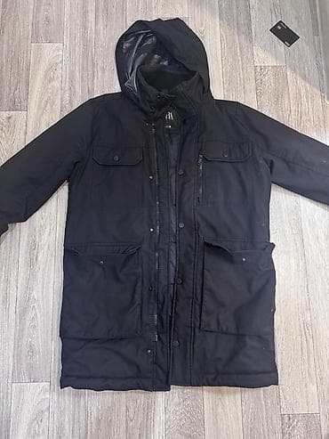 nike tech: Зимняя мужская парка, черного цвета, удлиненного кроя. Особенности: - — 4