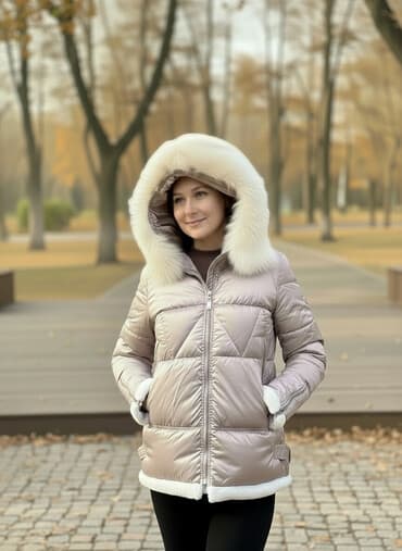 бишкек платья больших размеров: Женская зимняя куртка-пуховик с капюшоном п - Цвет: светло-серый, с — 1