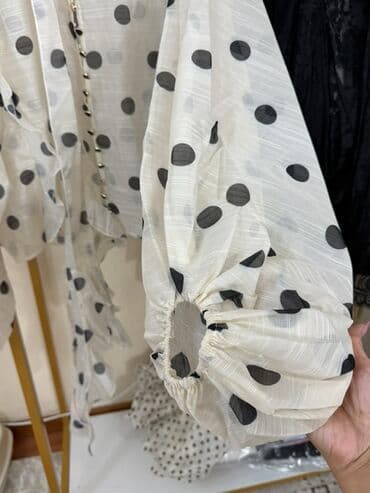 вечерние платья для полных женщин из шифона: Блузка, Вечерняя, Шифон, В горох, С воланами — 2