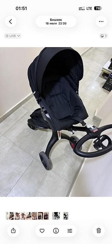 stokke: Детская коляска Stokke Xplory (черная) - Высокая посадка: ребенок — 1