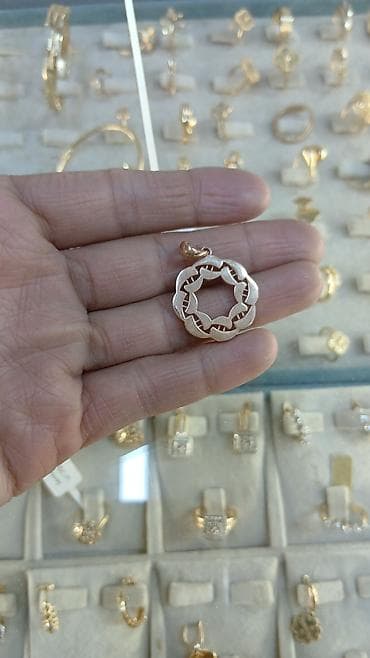 бижутерии из серебра: Кулон, Проба 585, Без вставки, Женские, Б/у, Узоры и орнаменты — 1